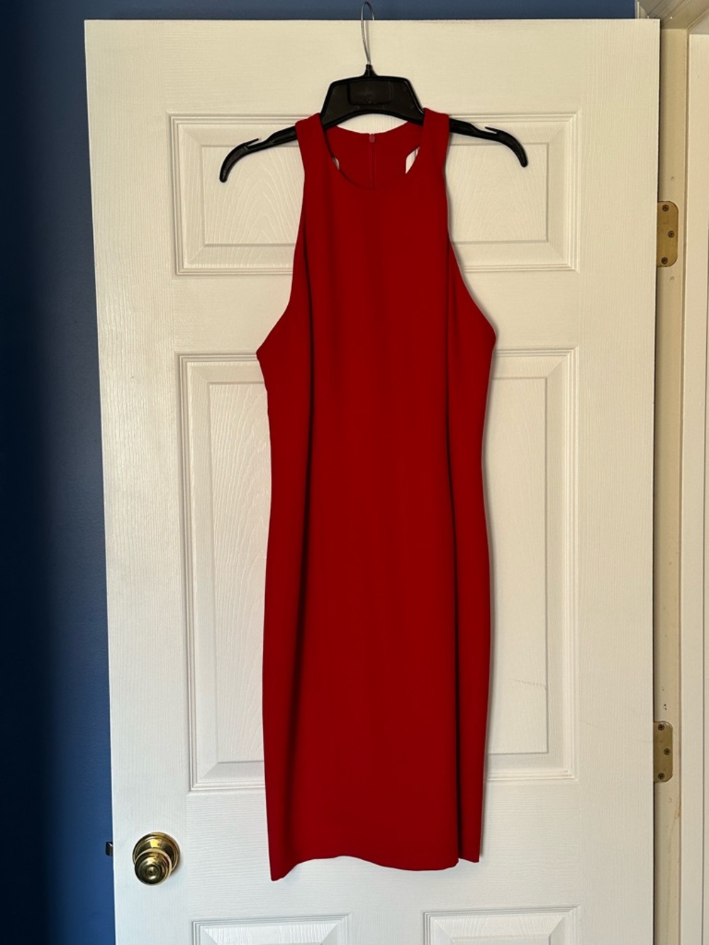 Jones New York Red Halter Midi Dress Elegant Cocktail 10 Tall